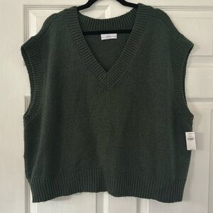 Green knit vest